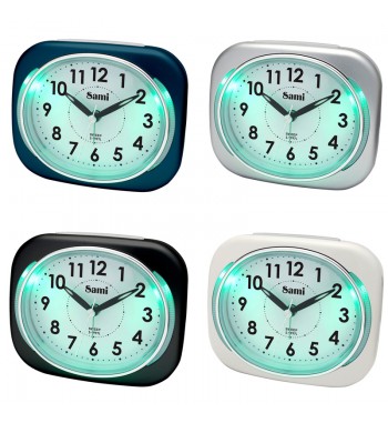 Sami despertador grande silencioso cuadrado luz led verde s-9997 - S-9997
