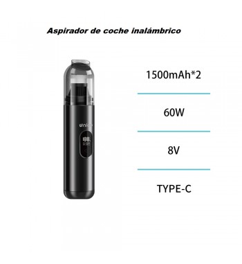 Unico aspirador de coche inalámbrico 60w soplado y succión 4000 pa vc5113 - VC5113