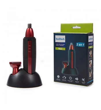Kooltech cortapelo de nariz oreja y cuerpo con base 2 cabezales en 1 ne2 - ne2