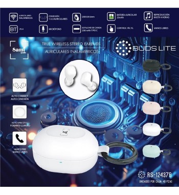 Sami auriculares inalámbricos tws buds lite estuche 230mah llavero rs-12437 - RS-12437_2