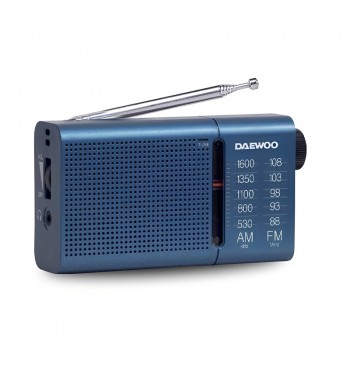 Daewoo radio analógica a pilas portátil bolsillo horizontal azul dw-1036 - DW-1036_1
