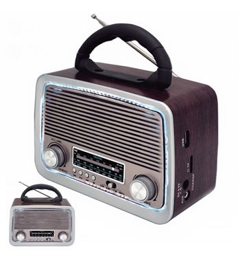 Sami radio clásica ac/dc madera bt usb micro-sd rs-11807 - RS-11807