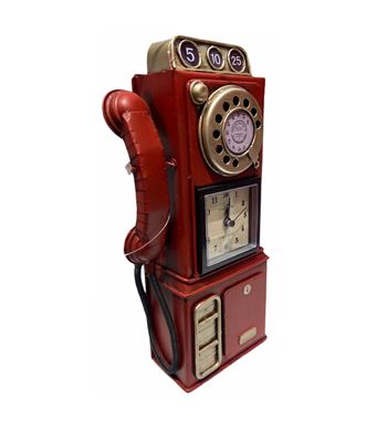 Timemark reloj decorativo metal forma teléfono rojo cl-229 - CL-229_B01