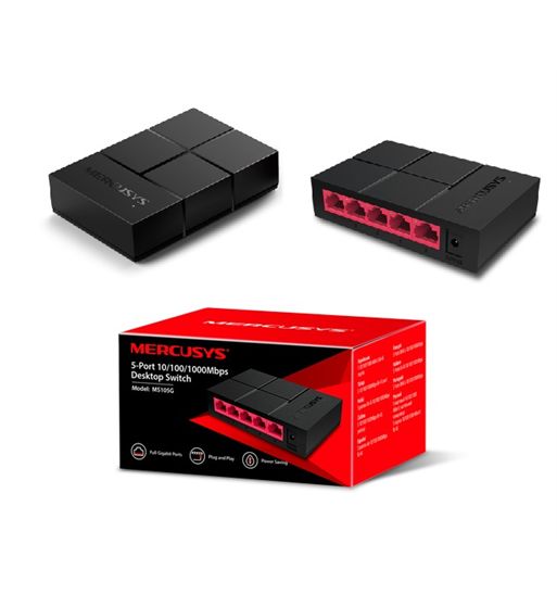 Mercusys switch 5 ports 10/100/1000 mbps ms-105g - MS-105G