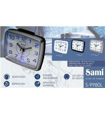 Sami despertador analógico silencio luz s-9980 - S-9980