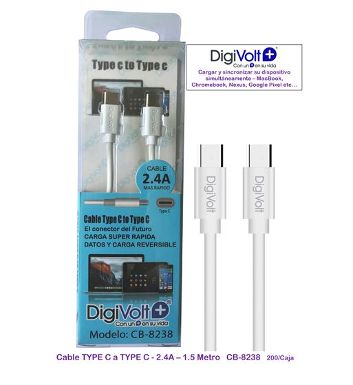 Digivolt cable pd tipo c a tipo c 2.4a cb-8238 - CB-8238