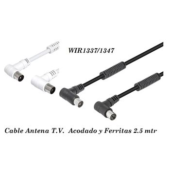 Cable antena tv m-h filtro 2.5m acodados wir1337/1347 - WIR1337