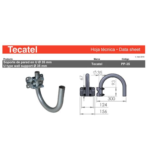 Soporte de pared u 35mm para antena 60,80 pp-35u - PP-35U