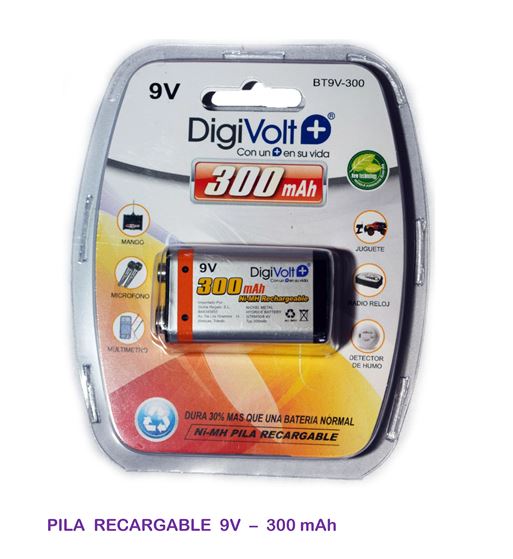Digivolt batería recargable niquel 300mah 9v bt9v-300 - BT9V-300