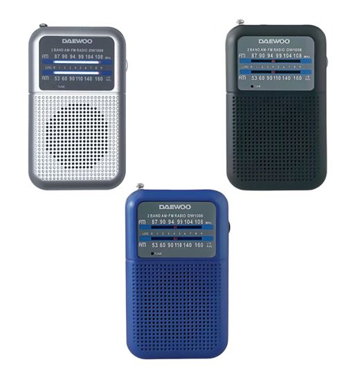 Daewoo radio bolsillo am/fm con altavoz negro dw-1008 - DW-1008_3-COLORS