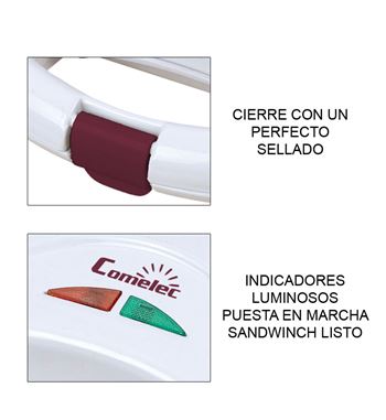 Comelec sandwichera con placas de grill 700w sa-1205 - SA-1205_B02