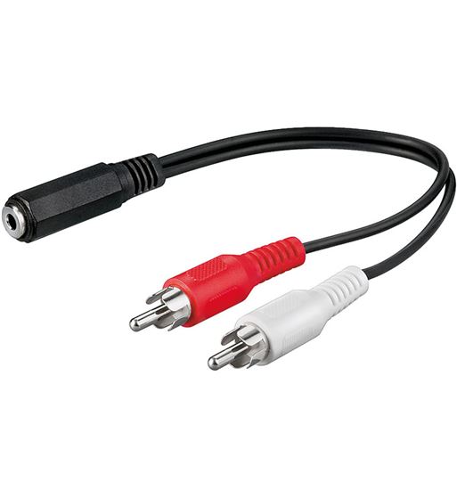 Cable jack hembra 3,5 a 2 rca macho 0,20mtr wir335 - WIR335
