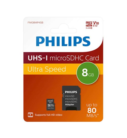 Tarjeta memoria microsd 008gb c10 philips sd-8g10 - SD-8G10