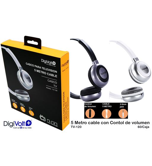 Digivolt auricular casco tv 5mt c/volumen tv-120 - TV-120