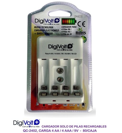 Digivolt cargador para 4 r-6/4 lr-03/ 9v qc-2402 - QC-2402