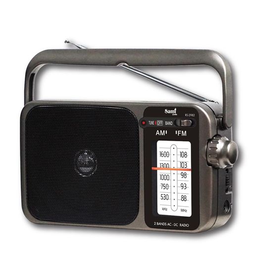 Sami radio ac/dc 2 bandas potente con ruedas xl azul rs-2982 - RS-2982-1