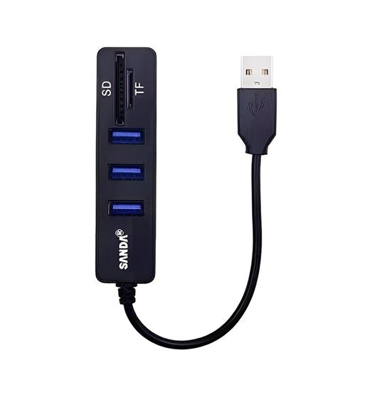 Sanda hub usb 3 puertos usb + 1 puerto sd + 1 puerto tf sd-3800 - SD-3800