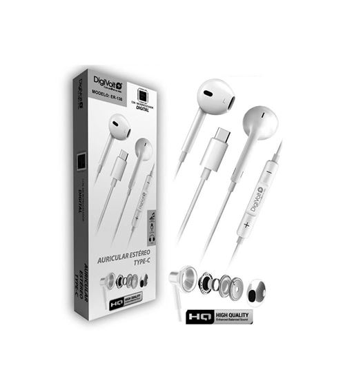 Digivolt auricular c/micro para tipo c para móvil er-138 - ER-138
