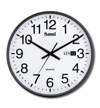 Sami reloj de pared 30.5cm con calendario marco gris esf. blanca rs-11610 - RSP-11610