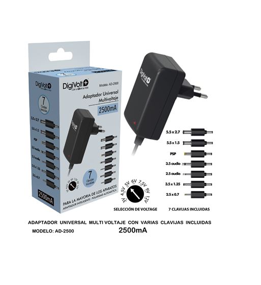 Digivolt alimentador universal 2500 mah multivoltage ad-2500 - AD-2500_A