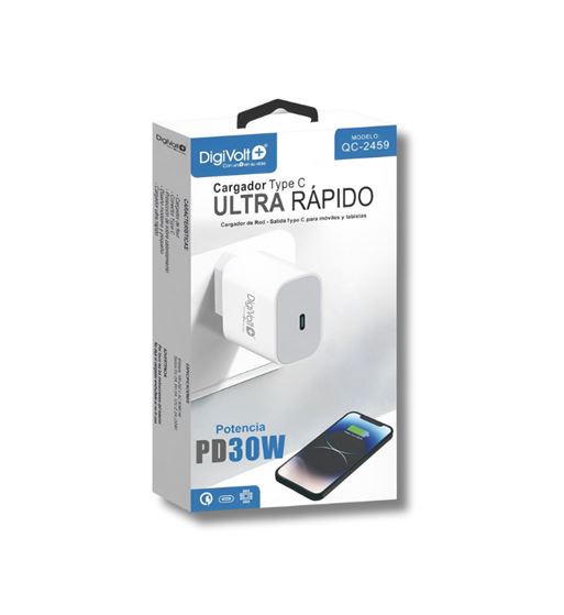 Digivolt cargador pd ultra rápido salida tipo c 30w qc-2459 - QC-2459