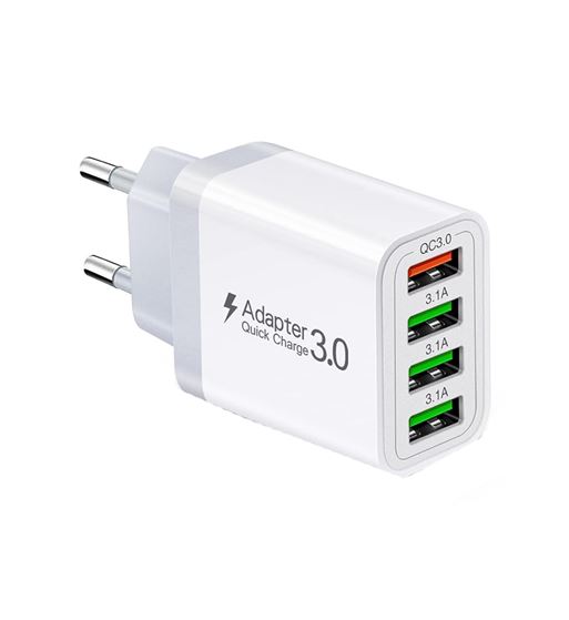 Cargador móvil adaptador carga rápida 3.0 4 usb 7a output fsd1634 - FSD1634