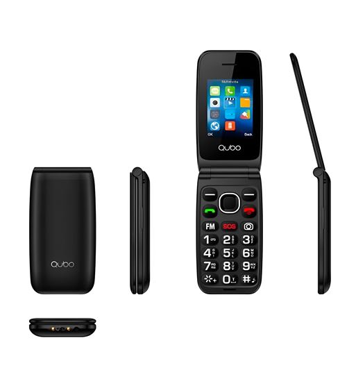 Qubo Teléfono Móvil Senior 2.4 con Tapa NEONW