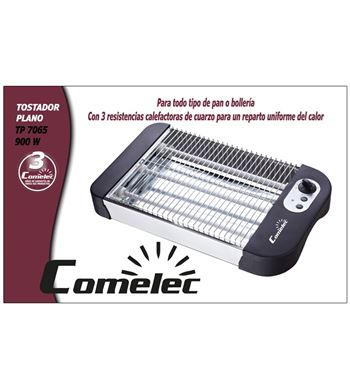 Comelec tostador plano 900w inox/negro tp-7065 - TP-7065_B01