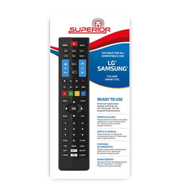 Superior mando universal para smart tv lg y samsung suptrb002 sp322 - SP322