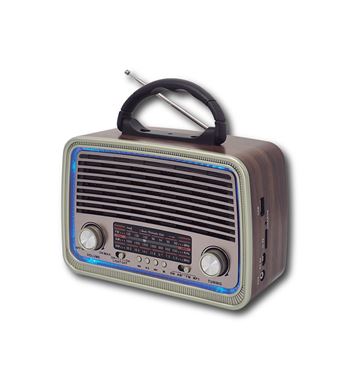 Sami radio clásica ac/dc madera bt usb micro-sd luz led azul rs-11820 - LD-11820