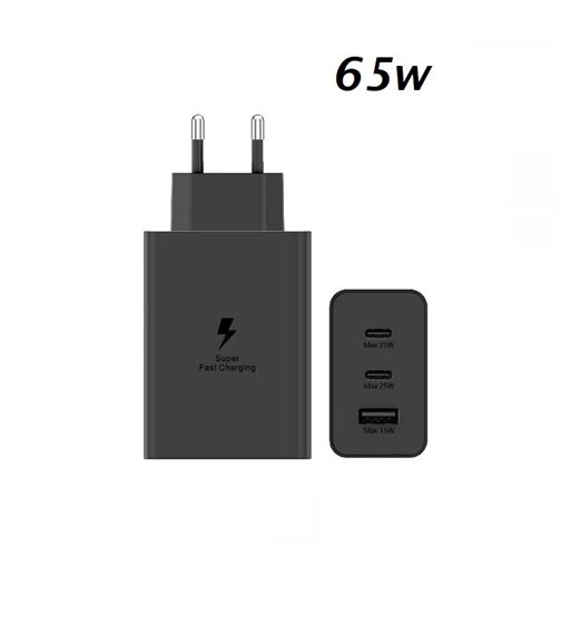 Cargador móvil adptador 65w 1 usb + 2 tipo c 3 puertos fsd1722 - FSD-1722
