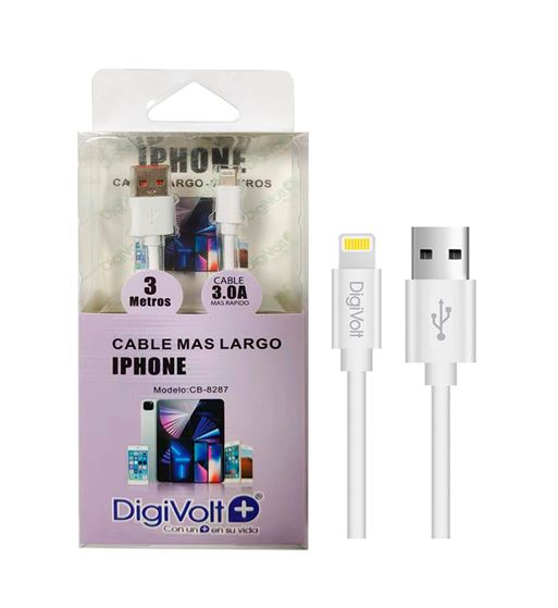 Digivolt cable iphone largo 3m datos y carga 3.0a cb-8287 - CB-8287