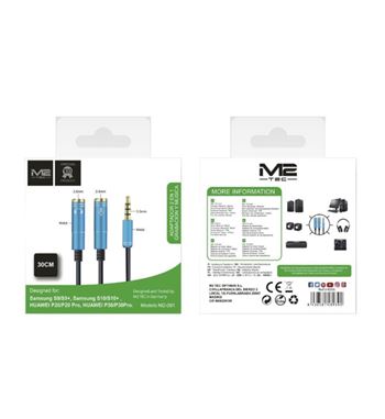 M2 tec adaptador audio jack 3.5 4 pin a auricular y micro v-6035 - V-6035_2