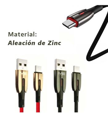 M2 tec cable móvil carga rápida tipo c 1,20m 5.0a zinc v-6337 - V-6337