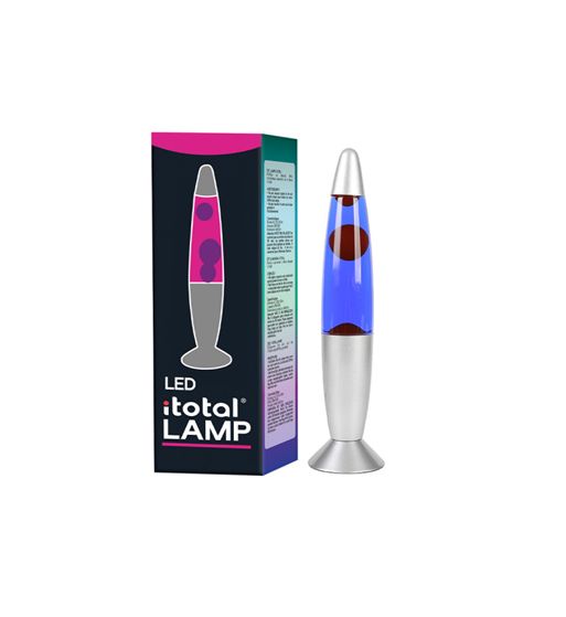 Lámpara lava led luz rosa cera blanca base plateada 35cm xl2675 - XL2675
