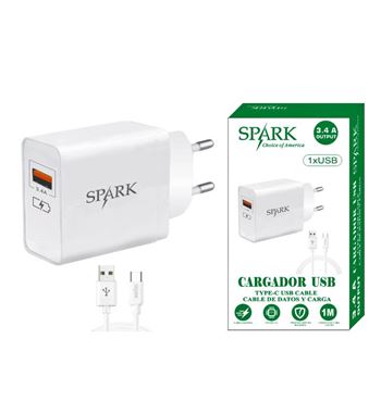 Spark cargador móvil tipo c 3.4a cable de 1m s-61s - S-61S