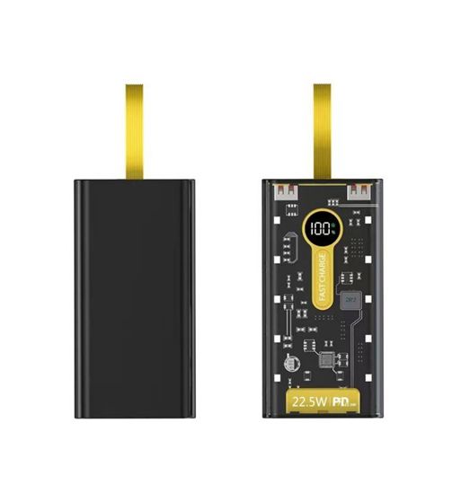 Power bank 10000 mah carga rápida 22.5w transparente c/linterna mp061 - MP061