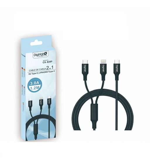Digivolt cable type-c a type-c y ifone 2 en 1 para cargadores cb-8289 - CB-8273