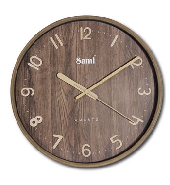 Sami reloj de pared redondo 30cm taiwan color madera oscuro rsp-11619 - RSP-11619
