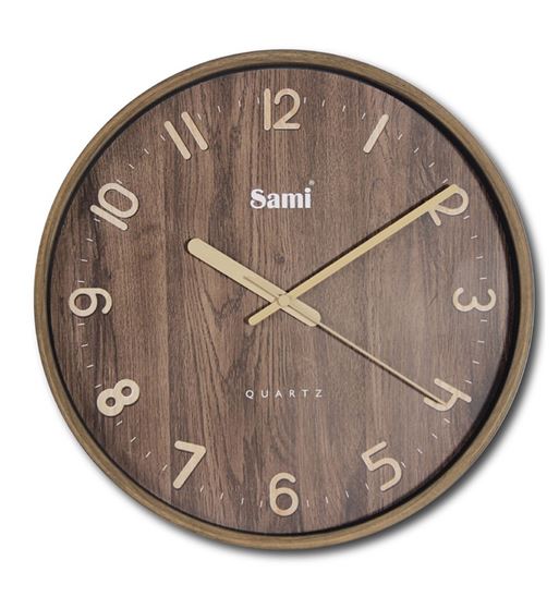 Sami reloj de pared redondo 30cm taiwan color madera oscuro rsp-11619 - RSP-11619