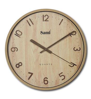 Sami reloj de pared redondo 30cm taiwan color madera claro rsp-11620 - RSP-11620