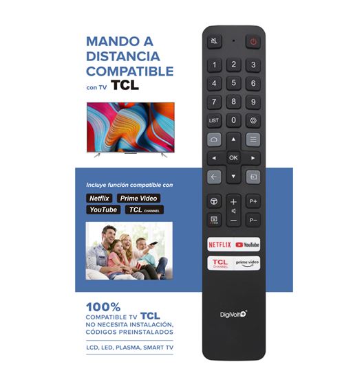 Digivolt mando universal compatible con tcl smart tv tcl-61 - TCL-61
