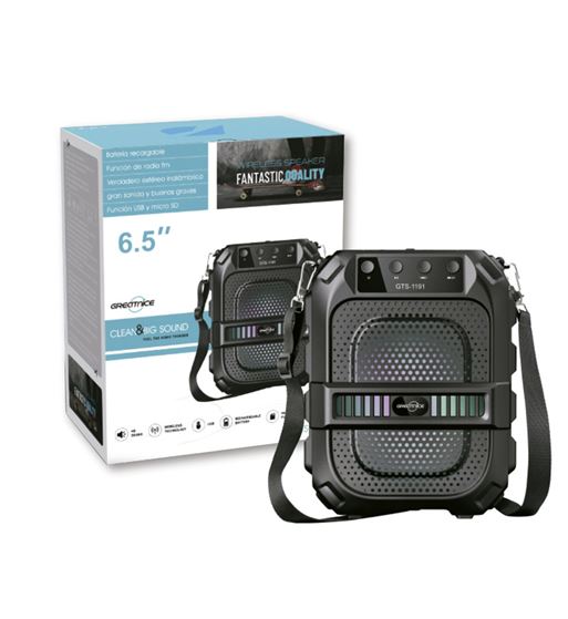 Greatnice altavoz inalámbrico 6.5" recargable con correa gts-1191 - GTS-1191