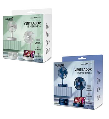 Digivolt ventilador sobremesa plegable recargable 3 vel. silencioso vt-6227 - VT-6227_2