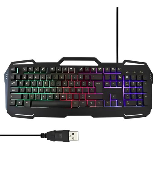 Sanda teclado gaming retroiluminado led cable usb 1.5m base metal sd-2064 - SD-2064