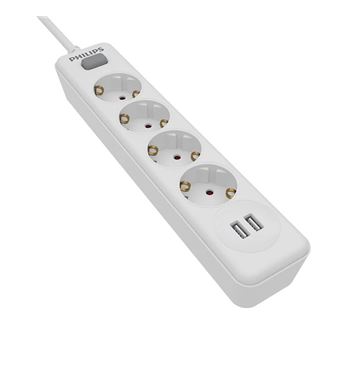 Philips alrgador de corriente 2m 4 tomas 2 puertos usb interruptor spn-3042 - SPN-3042