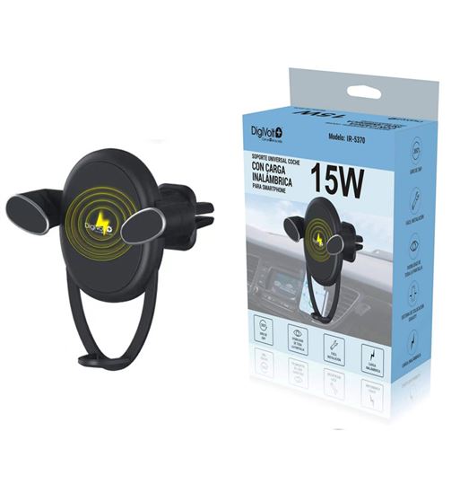 Digivolt soporte coche con carga inalámbrica 15w rejilla coche ir-5370 - IR-5370