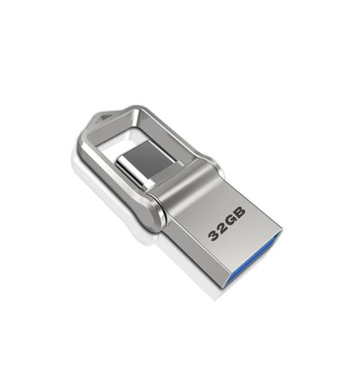 Pen drive mini metal otg tipo c memoria usb 2 en 1 32gb alta vel. nck052 - NCK052_1