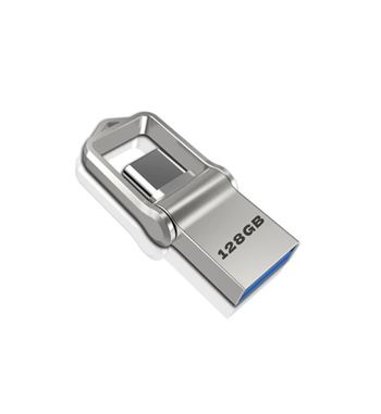Pen drive mini metal otg tipo c memoria usb 2 en 1 128gb alta vel. nck054 - NCK054_1