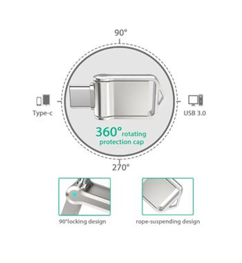 Pen drive mini metal otg tipo c memoria usb 2 en 1 64gb alta vel. nck053 - NCK054-2_1